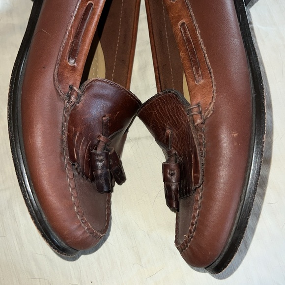 GH Bass JACKIE Leather Upper/Soles Slip-On Loafers Tassels Brown Women Size 8M - Picture 8 of 10